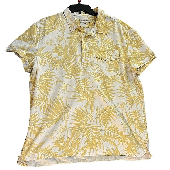 MADEWELL Short Sleeve Pullover Work Shirt In Tropical Print Size XL - Picture 5 of 11